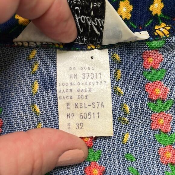 American Vintage 70’s wide collar polyester floral blouse - Picture 5 of 8